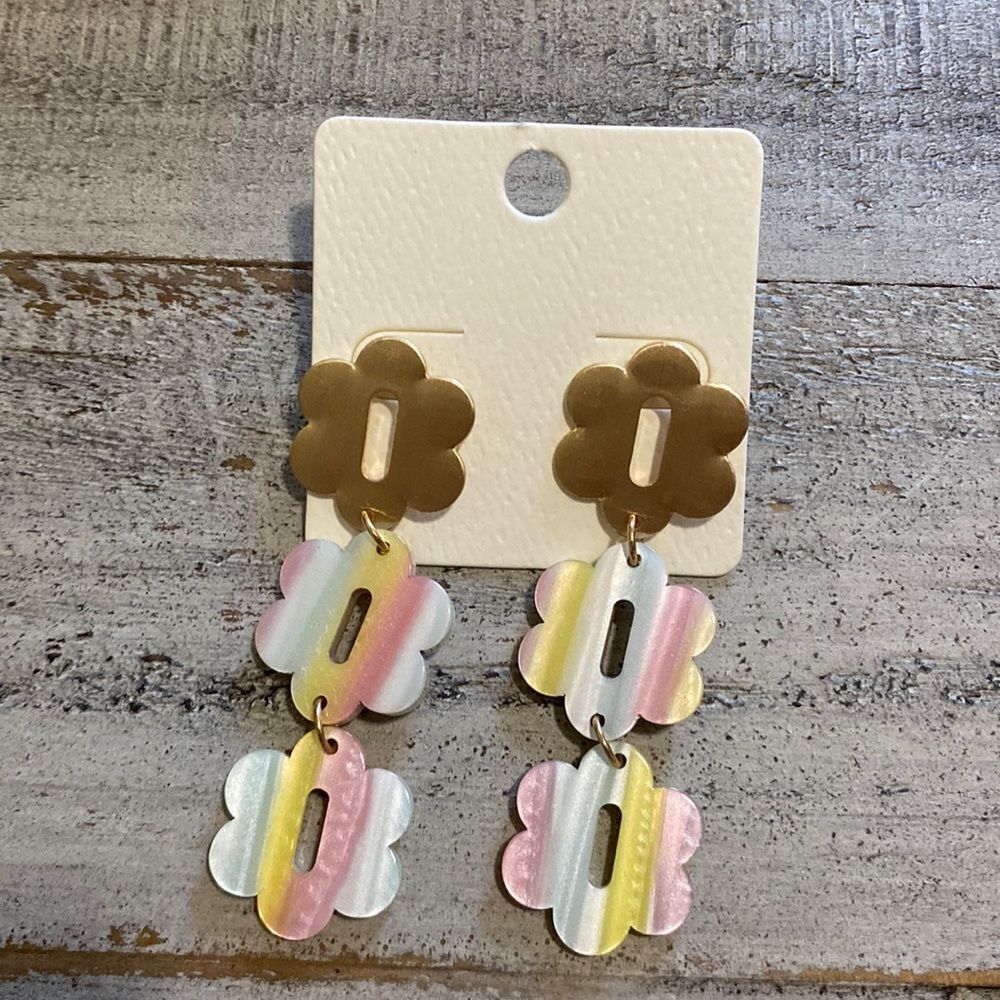 🛍️ NWOT Multicolored Flower Earrings